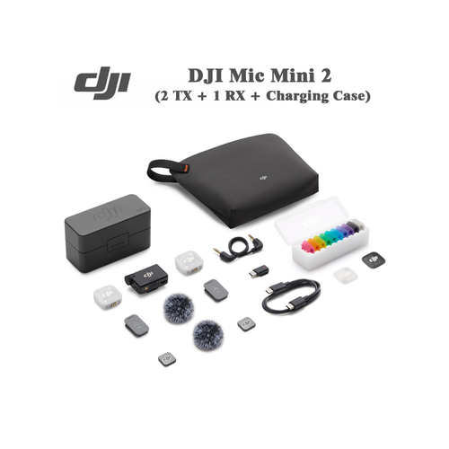 DJI Mic Mini 2 Wireless Microphone System – 2 TX + 1 RX + Charging Case